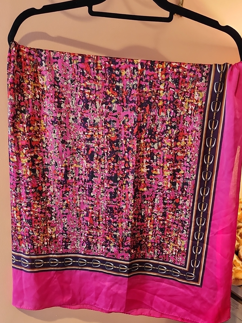 Collection Eighteen Pink Multicolor Patterned Scarf
